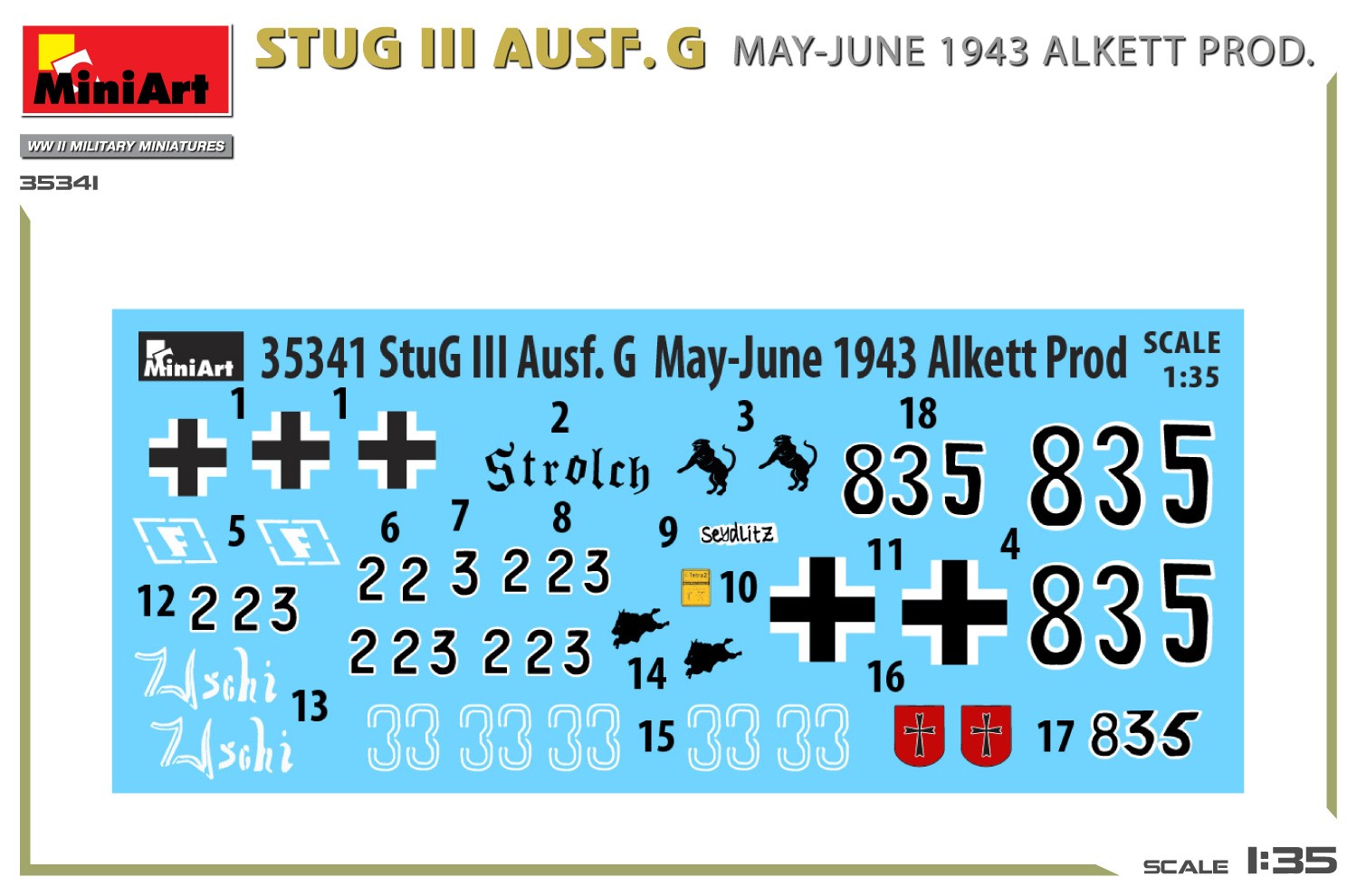 MiniArt 1:35 StuG III Ausf. G Mayıs-Haz. 1943 Alkett Prod.