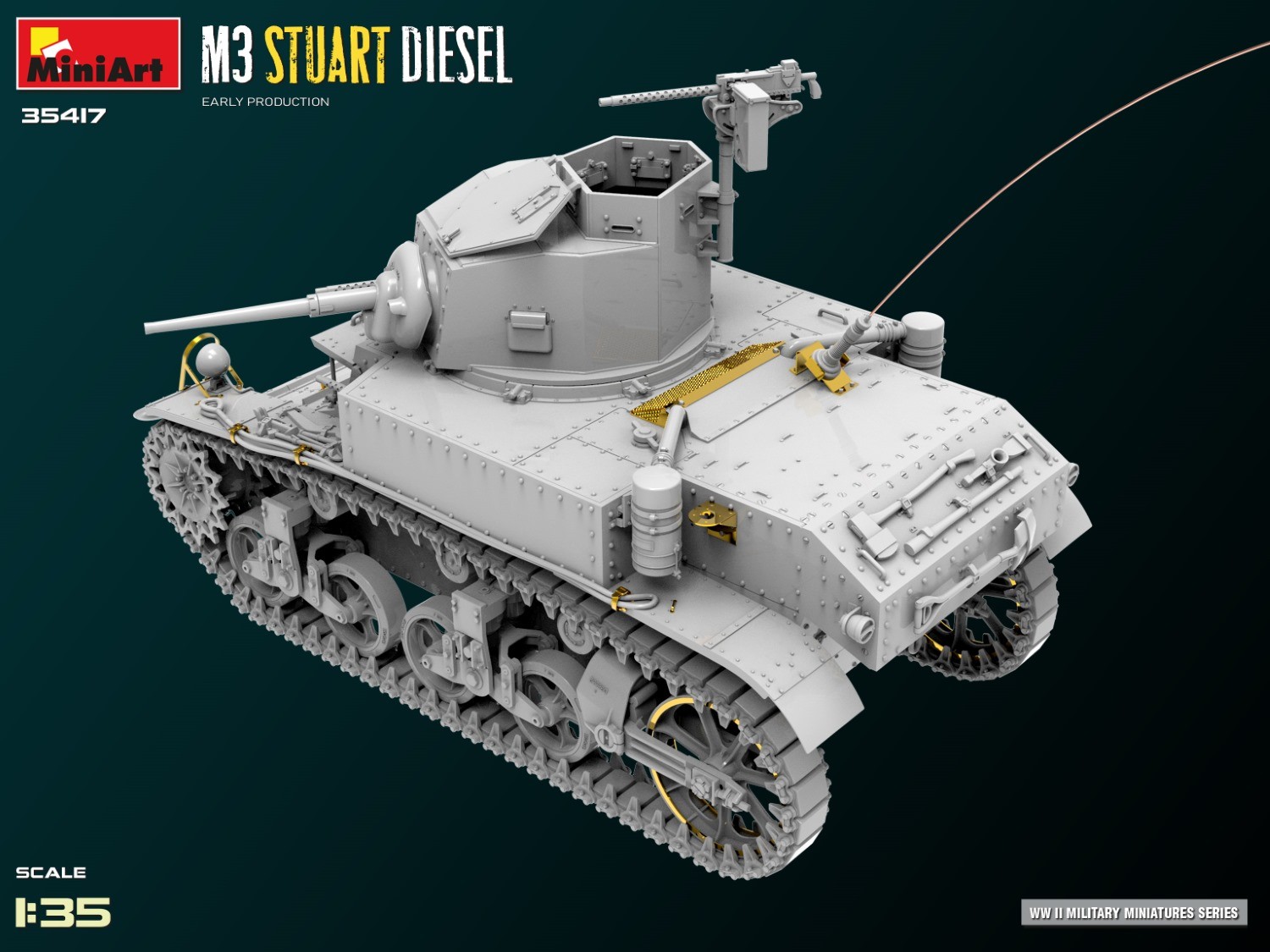MiniArt 35417 1:35 M3 Stuart Diesel Erken Üretim