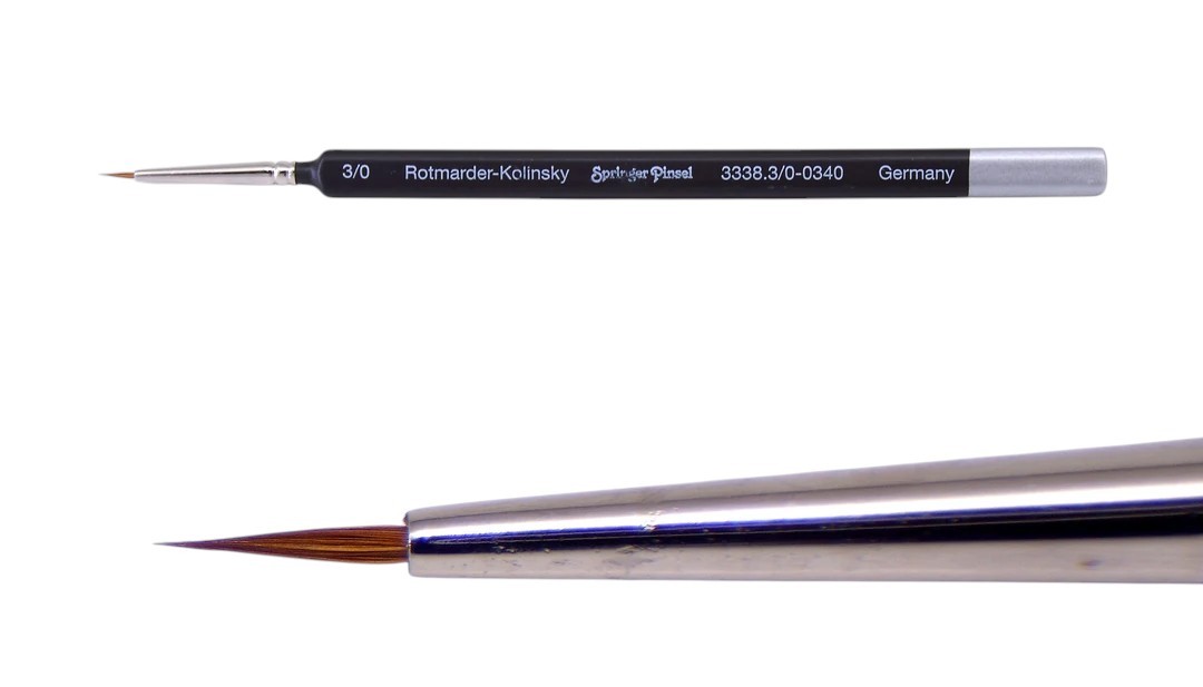 Springer Pinsel Üçgensi Künstler-Aquarellpinsel Kolinsky Fırça 3 0