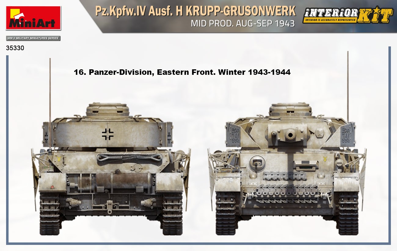MiniArt 35330 1:35 Pz. Kpfw. IV Ausf H Krupp - Grusonwerk Mid. Prod. Ağustos-Eylül 1943 Interior Kit
