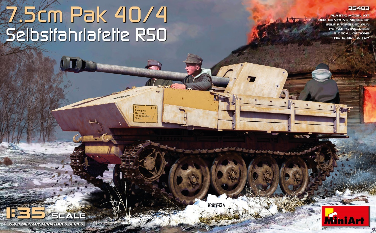 MiniArt 35483 1:35 Pak 40/4. Selbstfahrlafette RSO Maketi