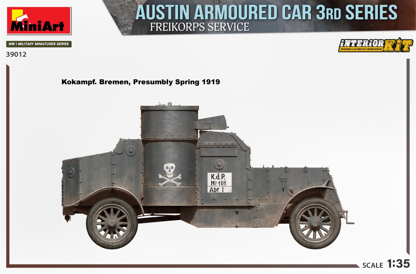 MiniArt 39012 1:35 Austin Zırhlı Araç 3. Seri: Freikorps Servis. Interior Kit