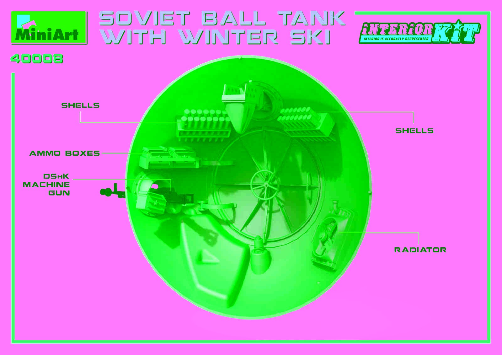 MiniArt 40008 1:35 Kayaklı Sovyet Top Tank - Interior Kit