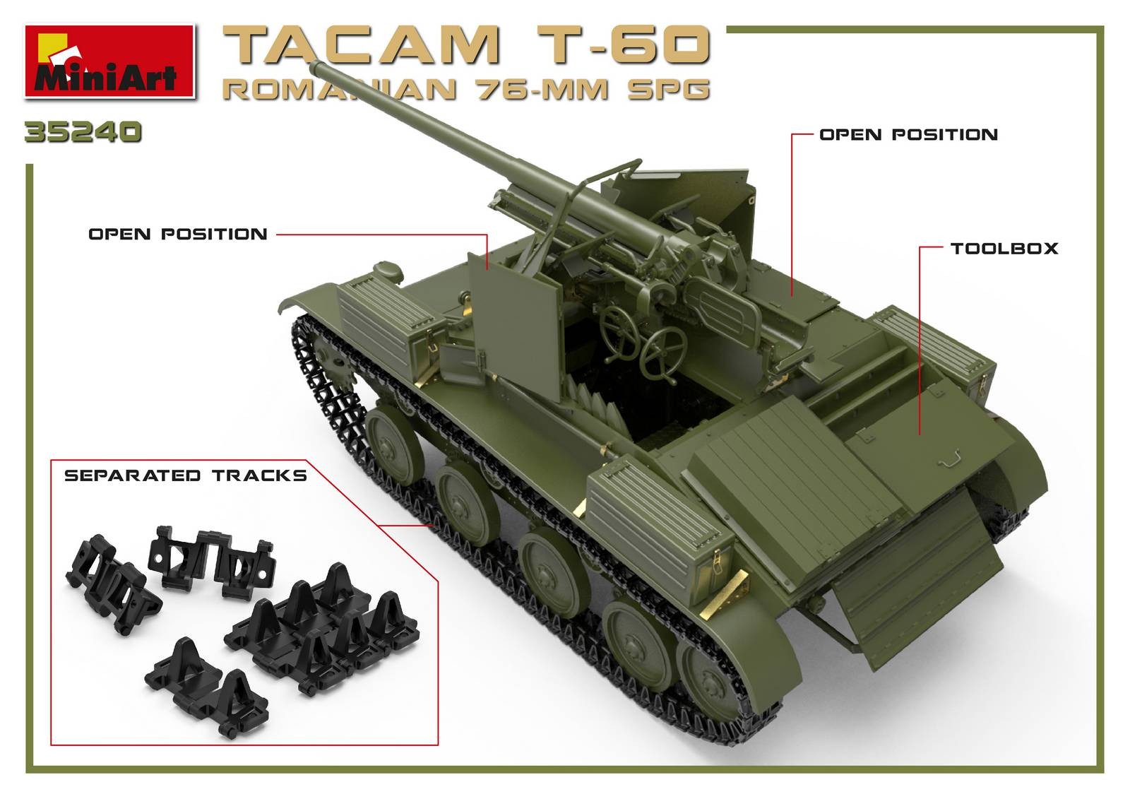 MiniArt 35240 1:35 Romanya 76 mm SPG Tacam T-60 Interior Kit