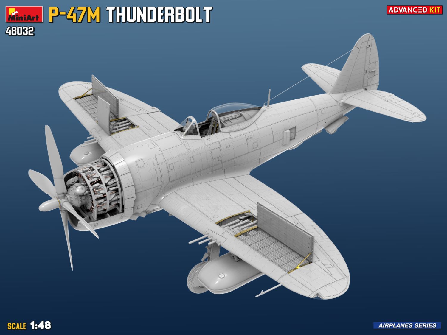 MiniArt 48032 1:48 P-47M Thunderbolt. İleri Düzey Uçak Maket Kit