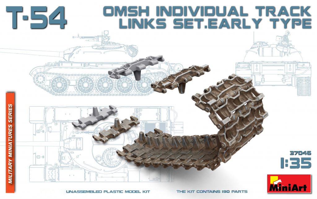MiniArt 37046 1:35 T-54 OMSh Özel Palet Zincir Bağlantı Seti. Early Type