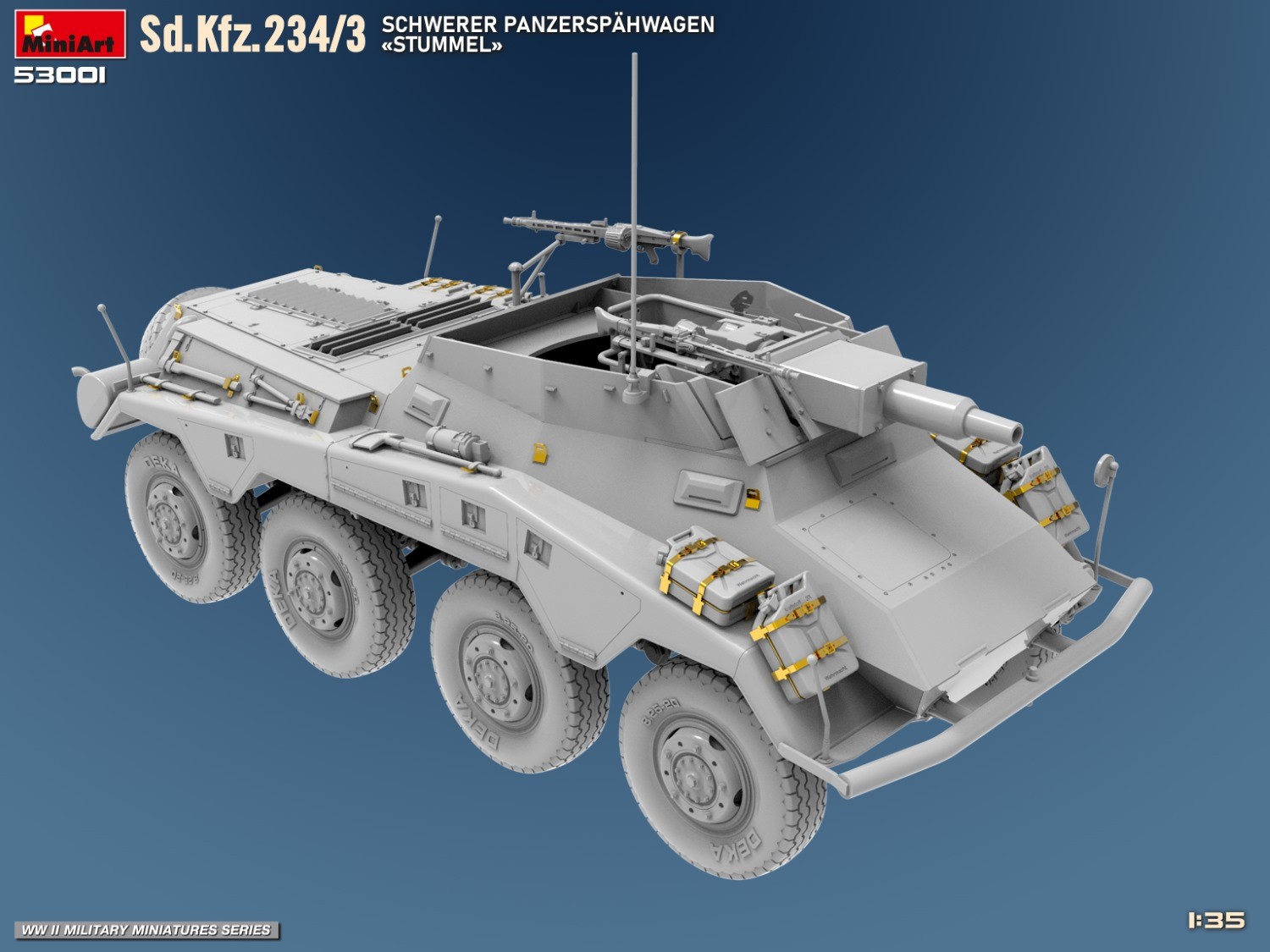 MiniArt 53001 1:35 Sd.Kfz.234/3 Ağır Zırhlı Keşif Aracı «Stummel»