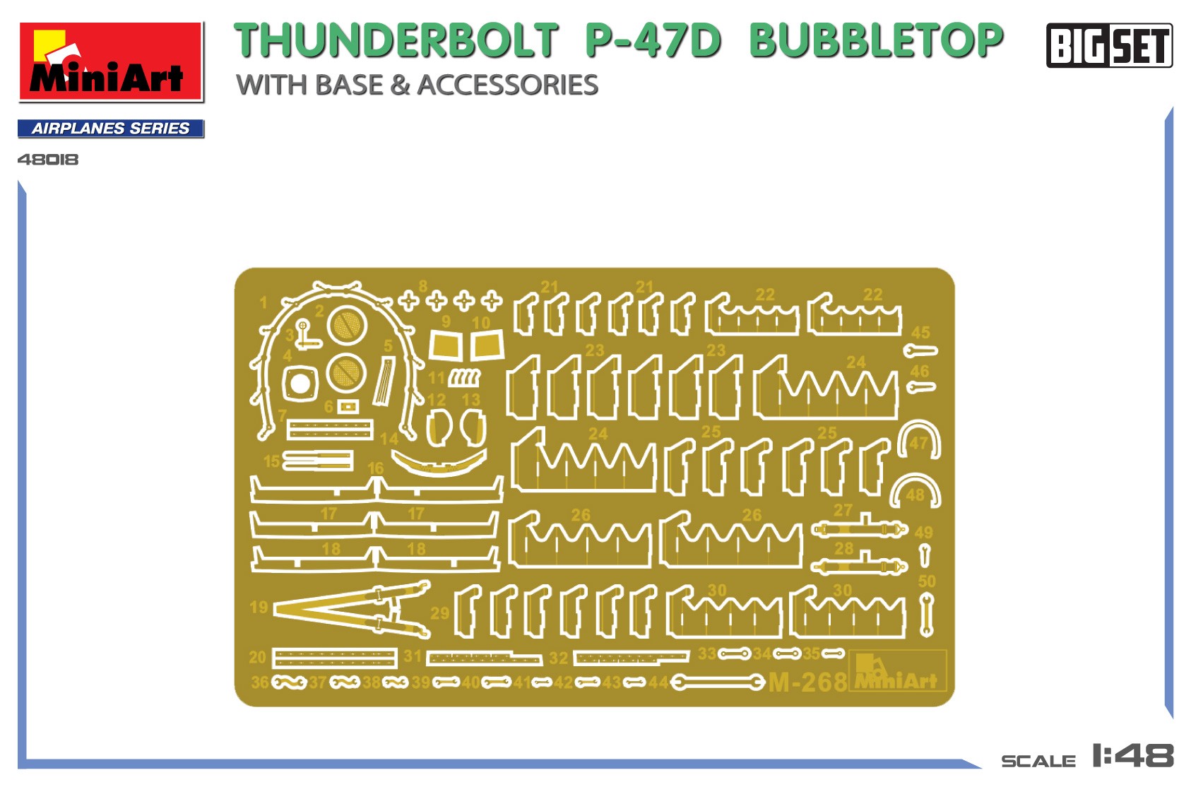 MiniArt 48018 1:48 Thunderbolt P-47D Balonlu Üst Taban ve Aksesuarlar. Büyük Set