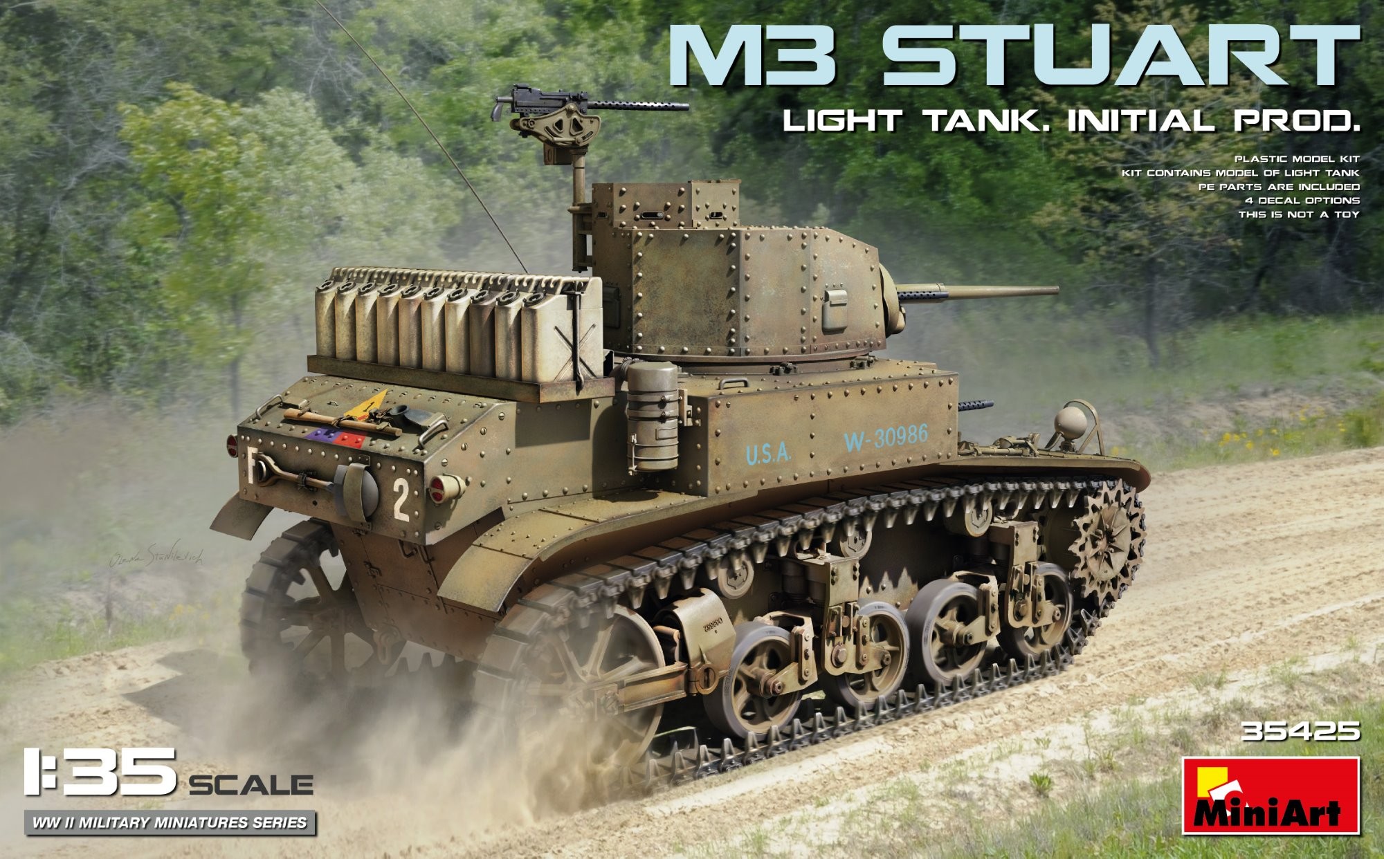 MiniArt 35425 1:35 1:35 M3 Stuart Hafif Tank. İlk Üretim