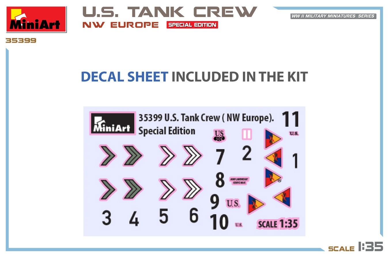 MiniArt 35399 1:35 ABD Tank Mürettebatı (NW Europe). Özel Baskı