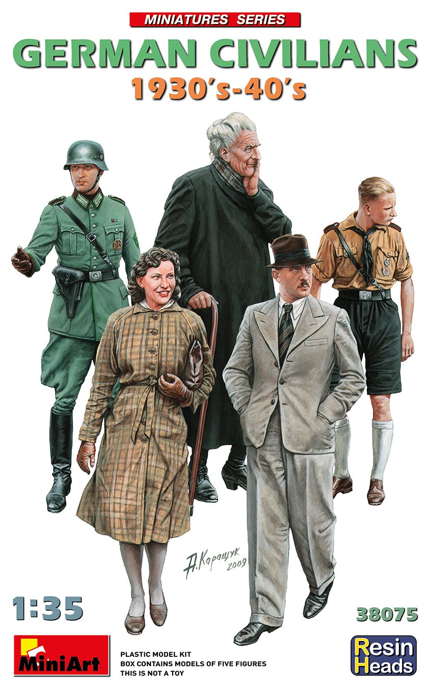 MiniArt 38075 1:35 Alman Sivilleri Reçine Başlı(1930-40'lar)