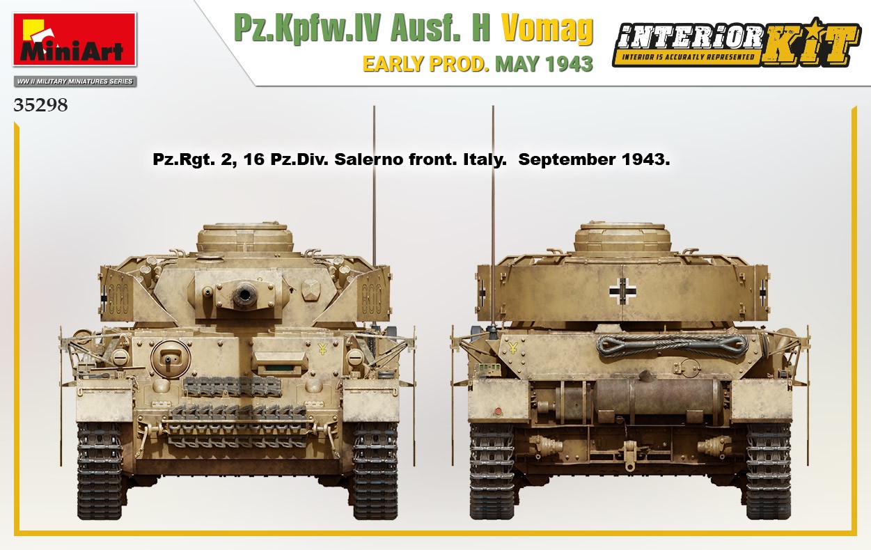 MiniArt 35298 1:35 Pz. Kpfw. IV Ausf. H Vomag İlk Üretim Mayıs 1943 Interior Kit