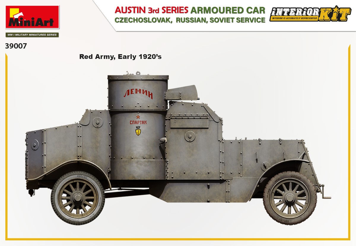 MiniArt 39007 1:35 Austin Zırhlı Araç 3. seri: Çekoslovakya, Rusya, Sovyet Servis Interior Kit