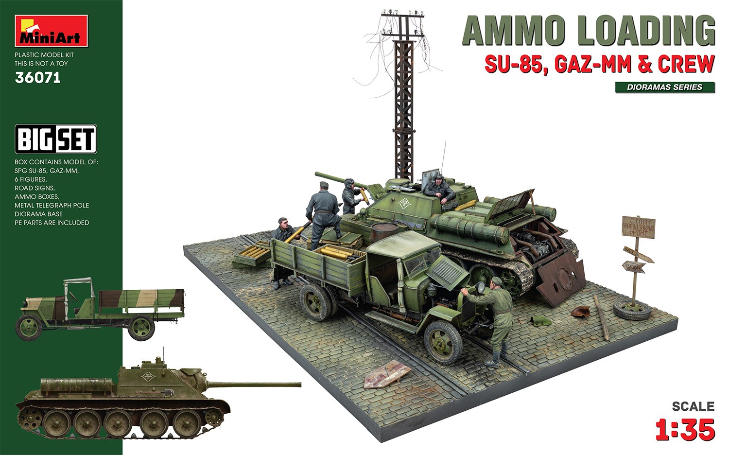 MiniArt 1:35 Mühimmat Yükleme (SU-85, GAZ-MM & Mürettebat) Büyük Ser