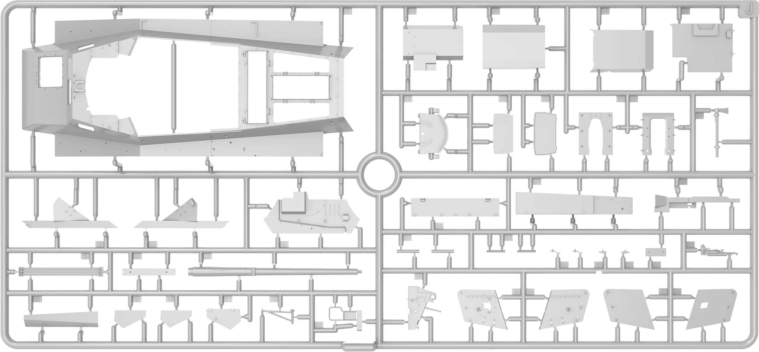 MiniArt 53014 1:35 Sd.Kfz. 234/4 Mürettebatlı 7,5 cm. Ağır Zırhlı Keşif Aracı Maketi