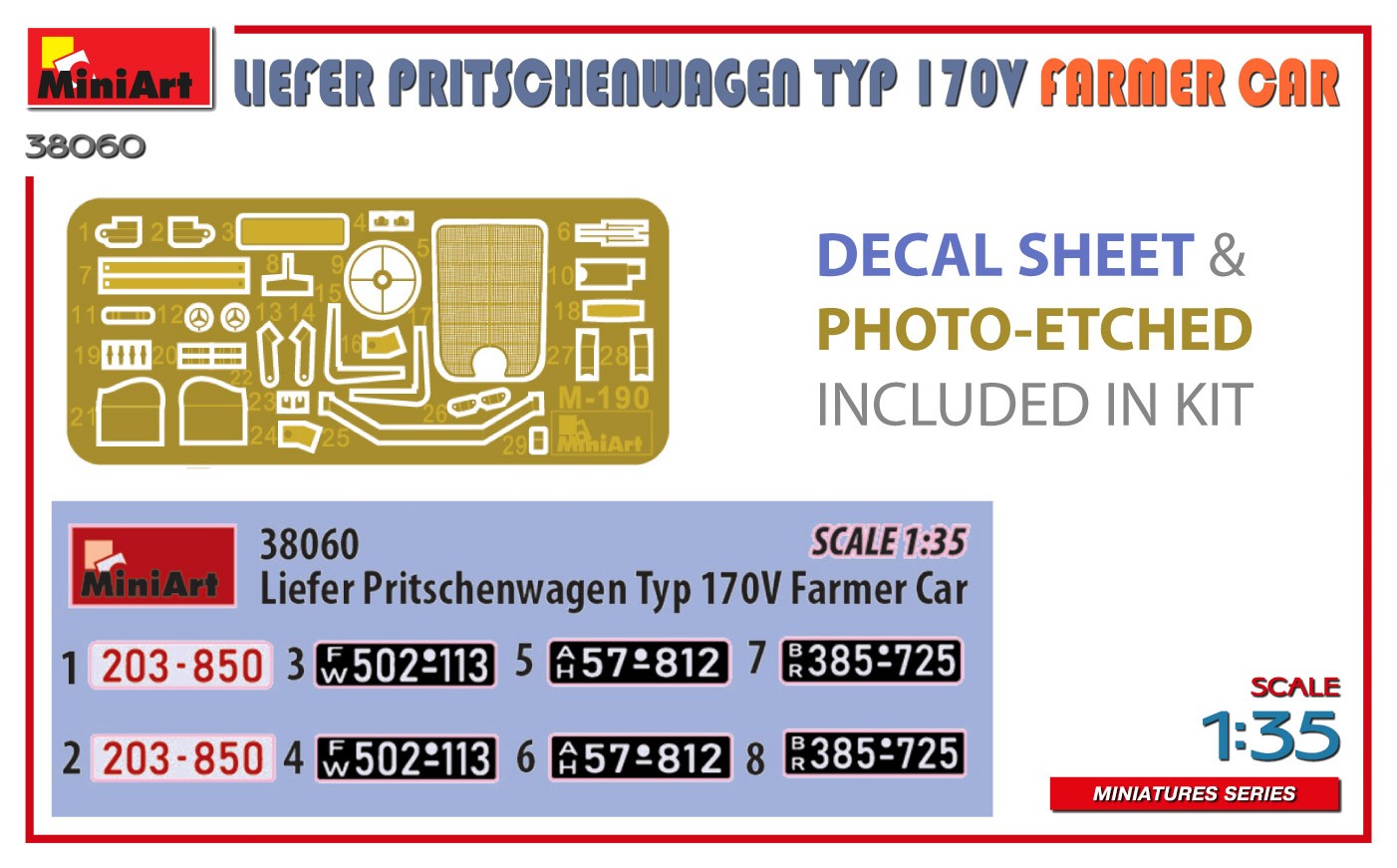 MiniArt 38060 1:35 Liefer Pritschenwagen Typ 170V Çiftçi Aracı