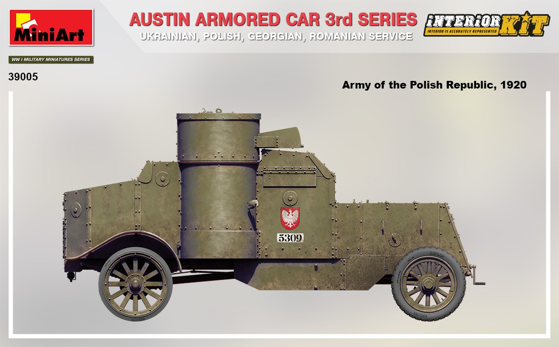 MiniArt 39005 1:35 Austin Zırhlı Araç 3. seri: Ukrayna, Polonya, Gürcistan, Romanya