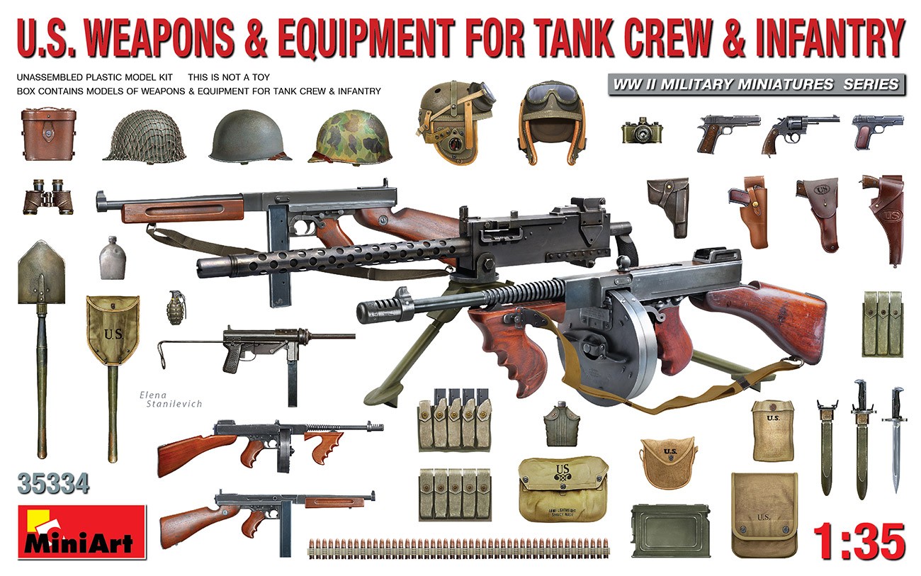MiniArt 35334 1:35 Amerikan Tank Mürettebaat ve Piyadeleri için Silah ve Ekipmanlar