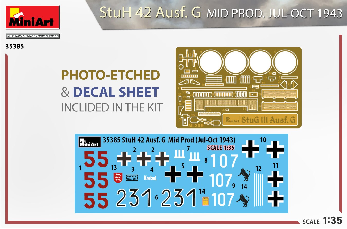 MiniArt 35385 1:35 1:35 StuH 42 Ausf. G Ara Üretim (Tem-Ekim 1943)