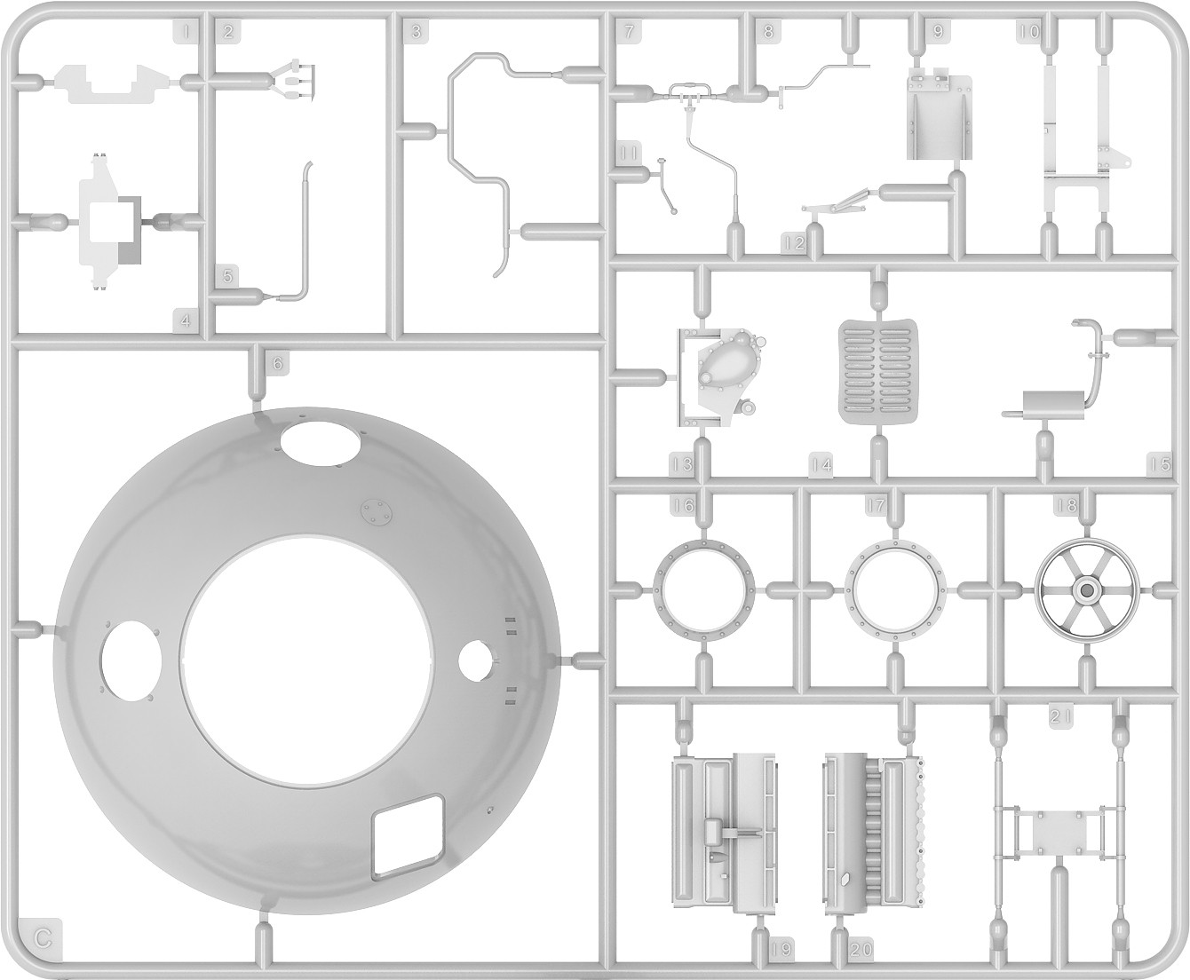 MiniArt 40003 1:35 Küre Biçiminde Savaş Araç Maketi (TsAMO Projesi) Interior Kit