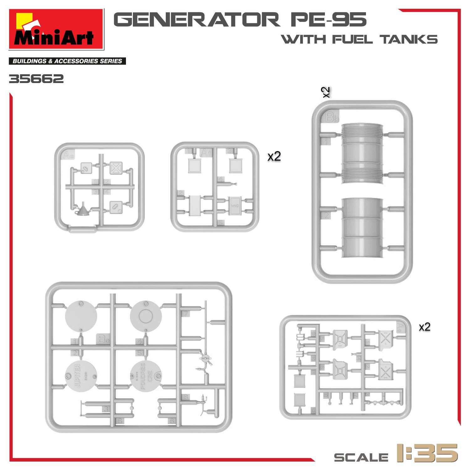 MiniArt 35662 1:35 Yakıt Tankları ile PE-95 Jeneratör Maketi