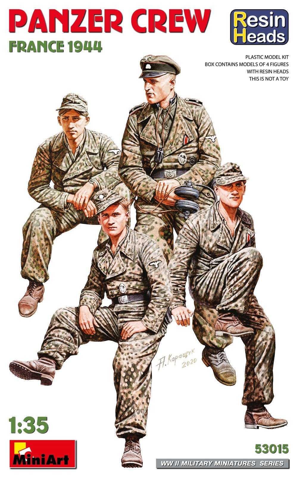 MiniArt 53015 1:35 Reçine Kafalı Panzer Mürettebat Maketi, Fransa 1944