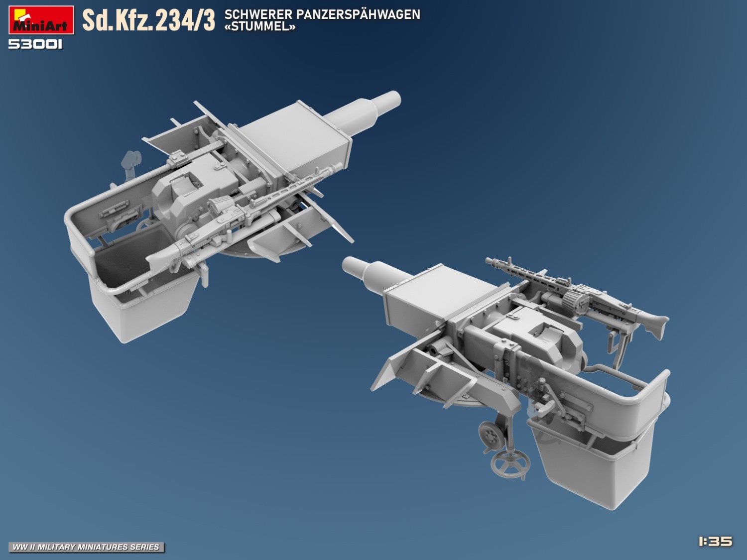 MiniArt 53001 1:35 Sd.Kfz.234/3 Ağır Zırhlı Keşif Aracı «Stummel»