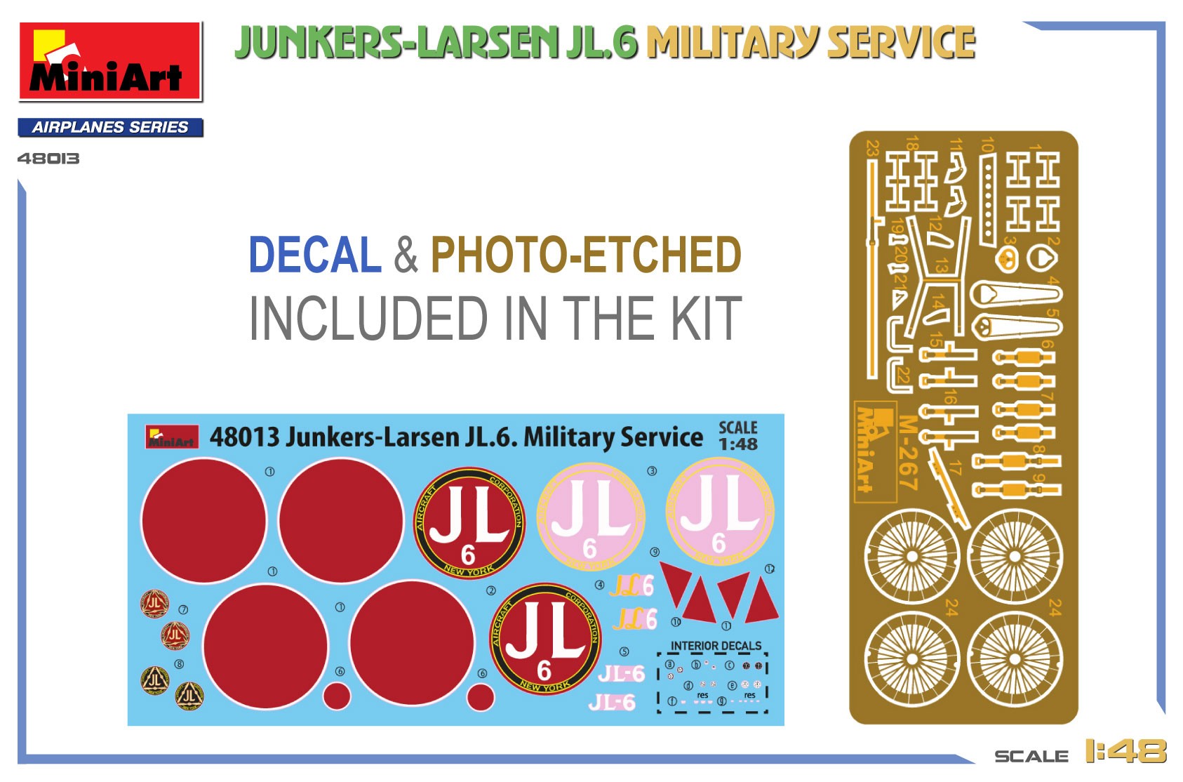 MiniArt 48013 1:48 Junkers-Larsen JL.6. Askeri Hizmet Uçağı