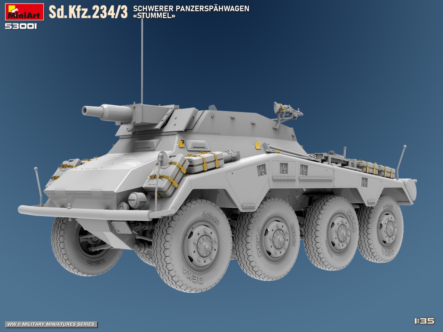 MiniArt 53001 1:35 Sd.Kfz.234/3 Ağır Zırhlı Keşif Aracı «Stummel»