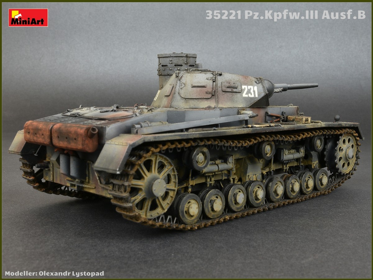 MiniArt 35221 1:35 Pz.Kpfw.3 Ausf.B. Mürettebat ile birlikte