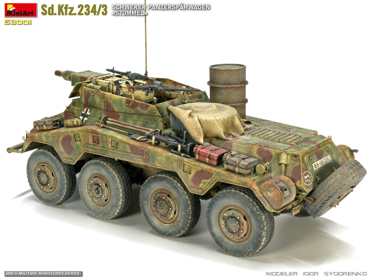 MiniArt 53001 1:35 Sd.Kfz.234/3 Ağır Zırhlı Keşif Aracı «Stummel»