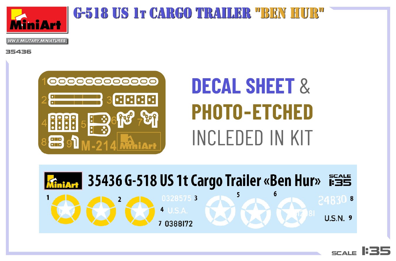 MiniArt 35436 1:35 1:35 G-518 ABD 1t. Kargo Kasası “Ben Hur”