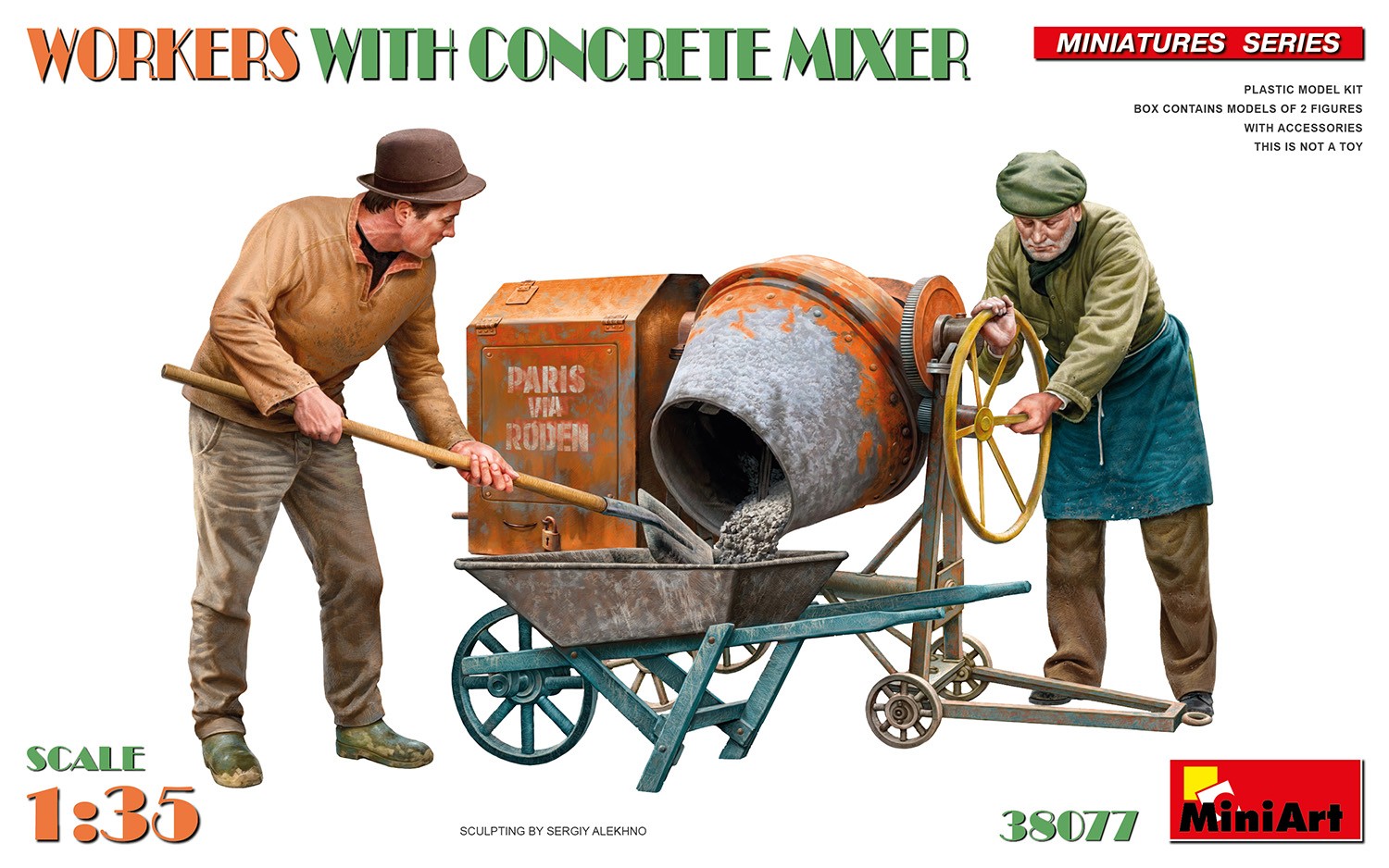 MiniArt 38077 1:35 Beton Mikseri İle Çalışanlar