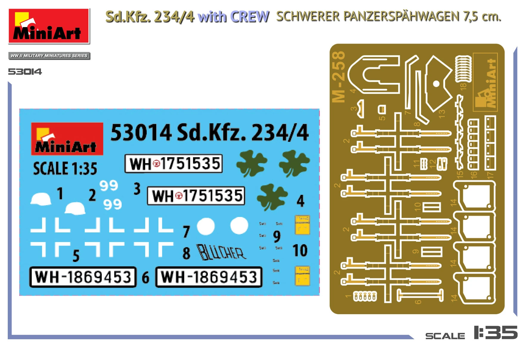 MiniArt 53014 1:35 Sd.Kfz. 234/4 Mürettebatlı 7,5 cm. Ağır Zırhlı Keşif Aracı Maketi