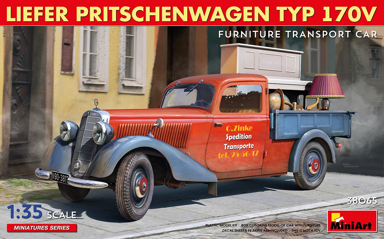 MiniArt 38065 1:35 Liefer Pritschenwagen Tip 170V Mobilya Nakliye Aracı