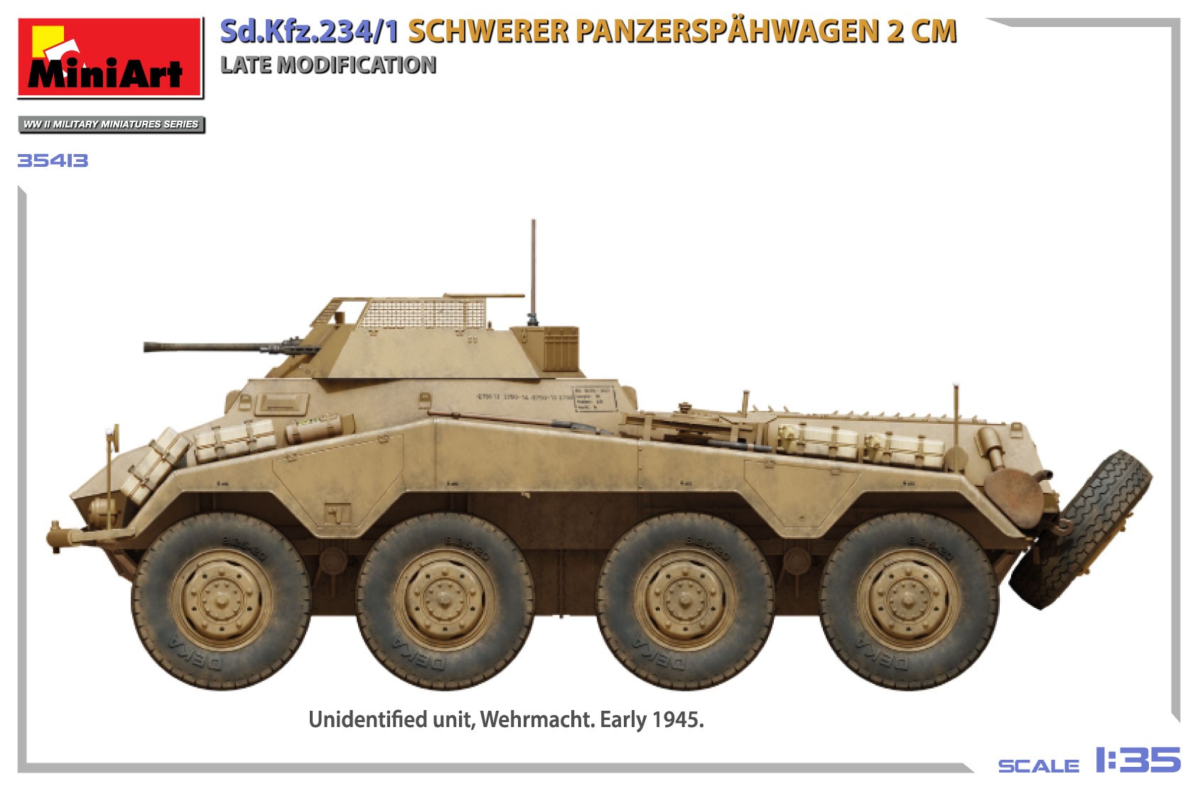 MiniArt 35413 1:35 Sd.Kfz.234/1 Ağır Zırhlı Keşif Aracı (2 cm). Son Model