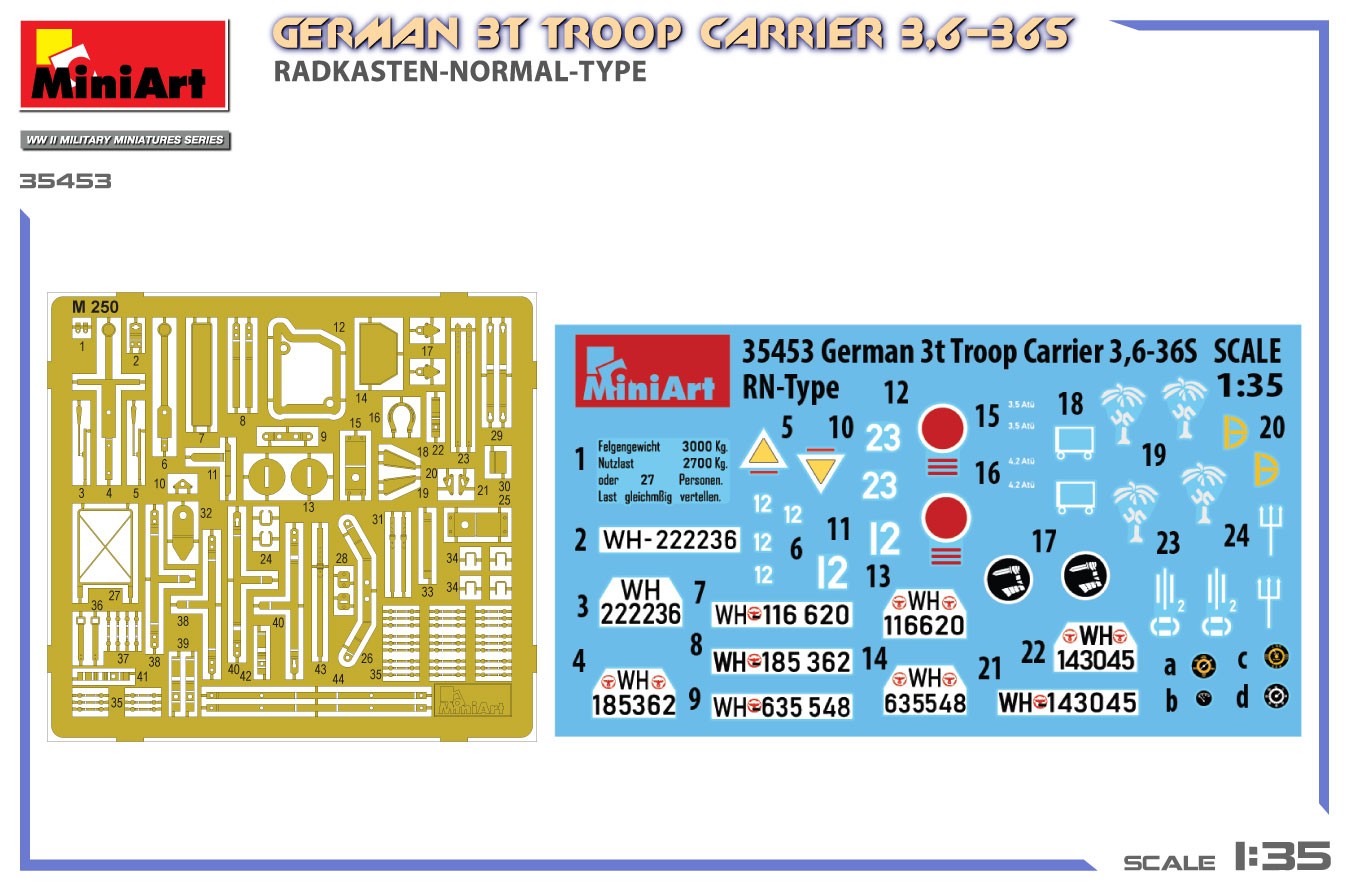 MiniArt 35453 1:35 Alman 3t. Personel Taşıyıcı Kamyon Maketi