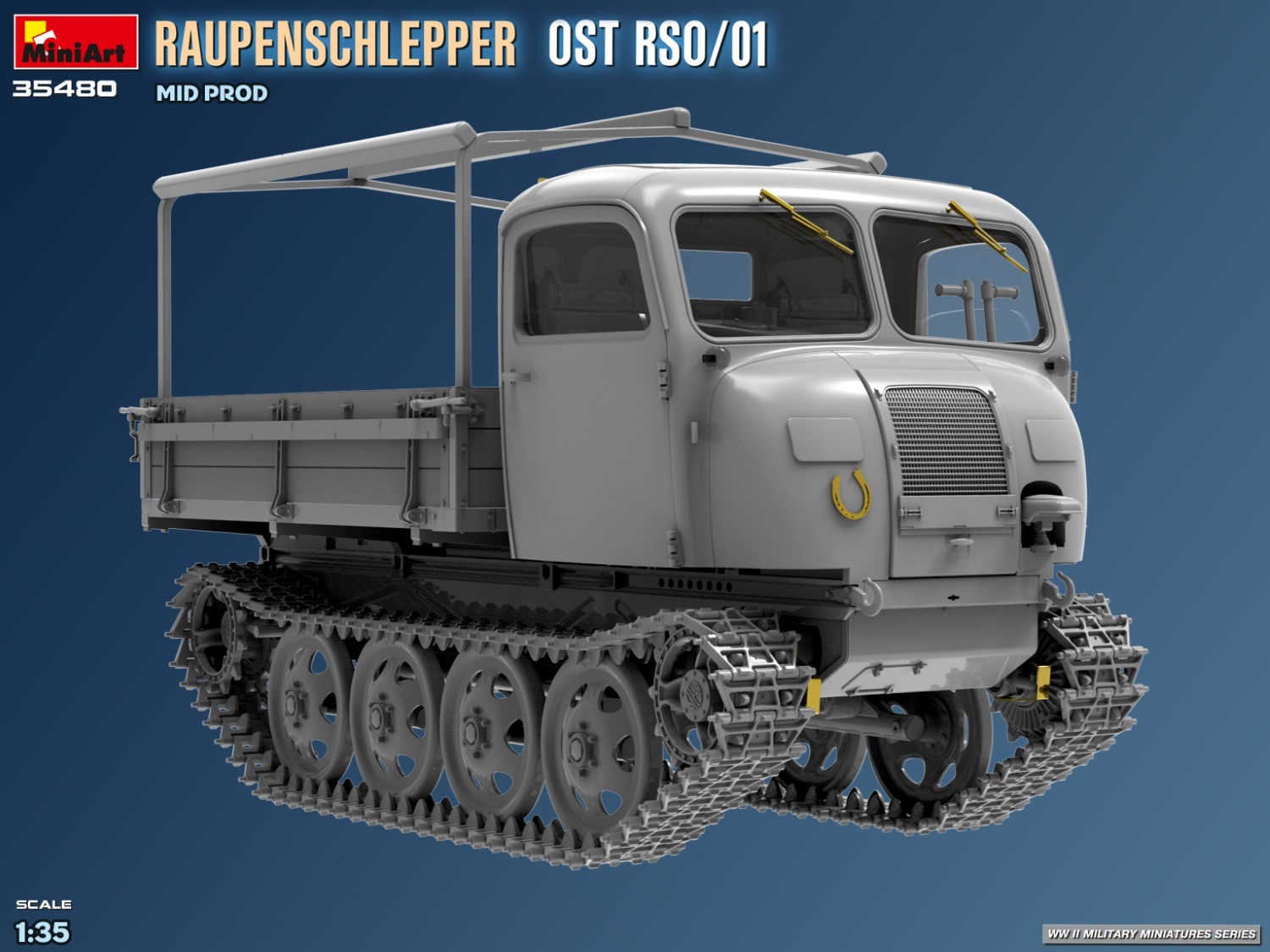 MiniArt 35480 1:35 Raupenschlepper Maketi Ost RSO/01. Ara Üretim