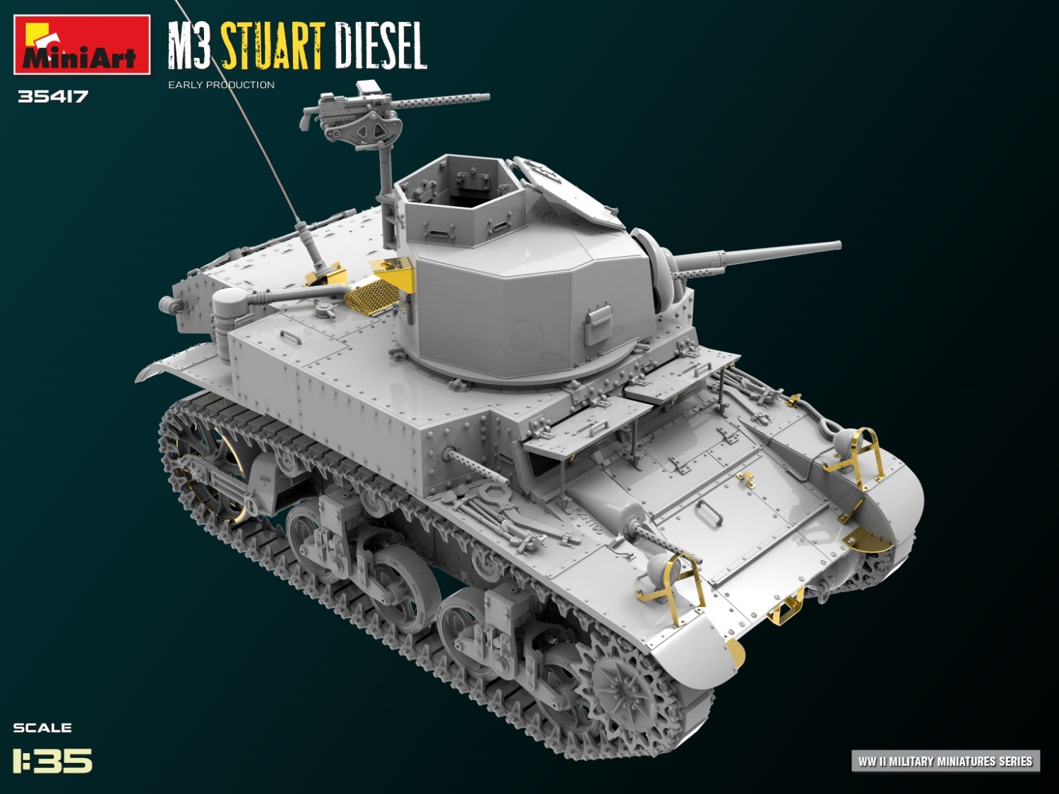 MiniArt 35417 1:35 M3 Stuart Diesel Erken Üretim