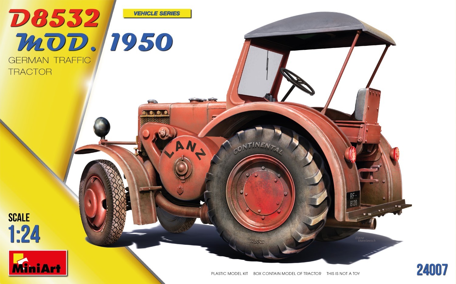 MiniArt 24007 1:24 Alman Trafik Traktörü D8532 1950 Model