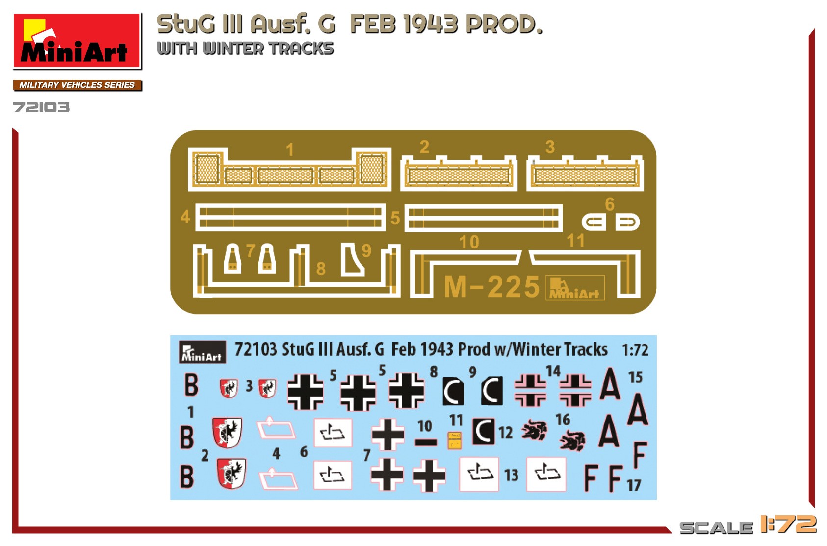 MiniArt 72103 1:72 StuG III Ausf. G Şubat 1943 Üretim Kış Paletli