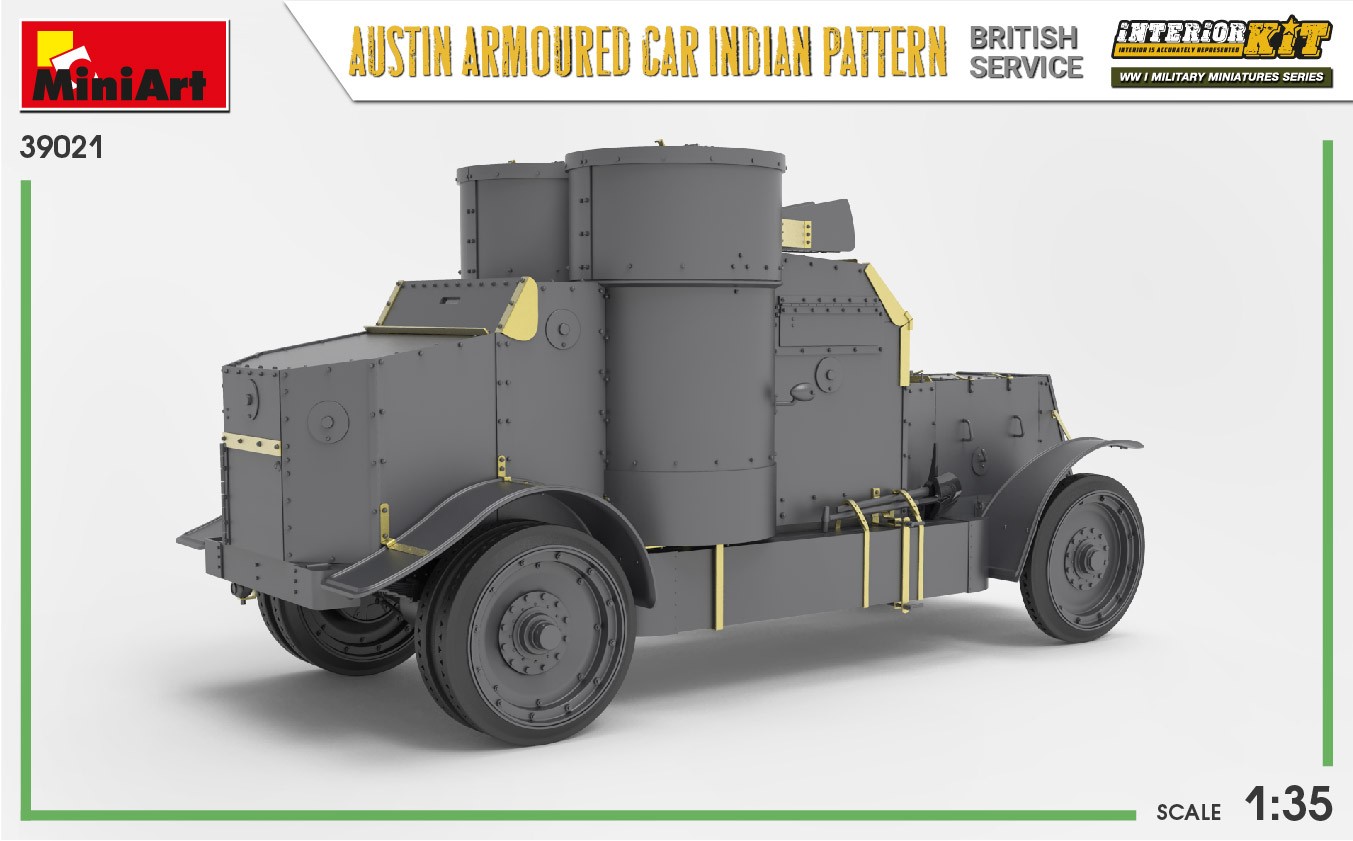 MiniArt 39021 1:35 Hint Desenli Austin Zırhlı Araba. İngiliz Servis. Interior Kit