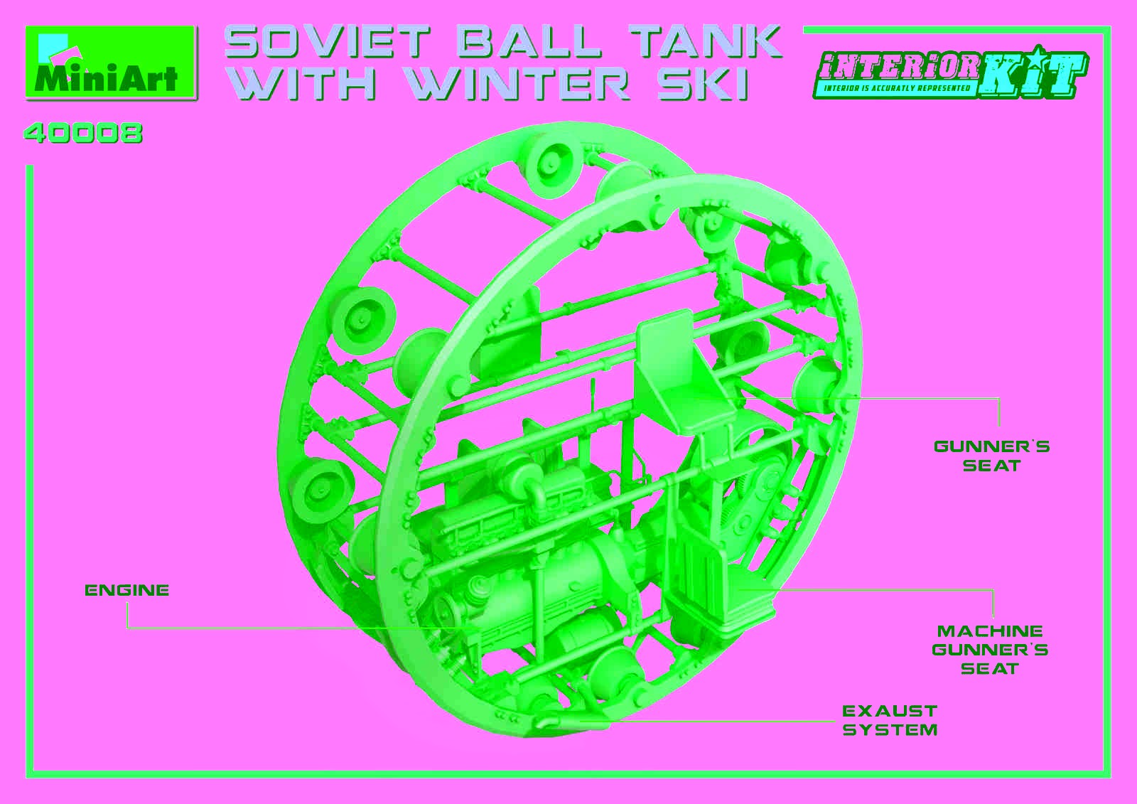 MiniArt 40008 1:35 Kayaklı Sovyet Top Tank - Interior Kit