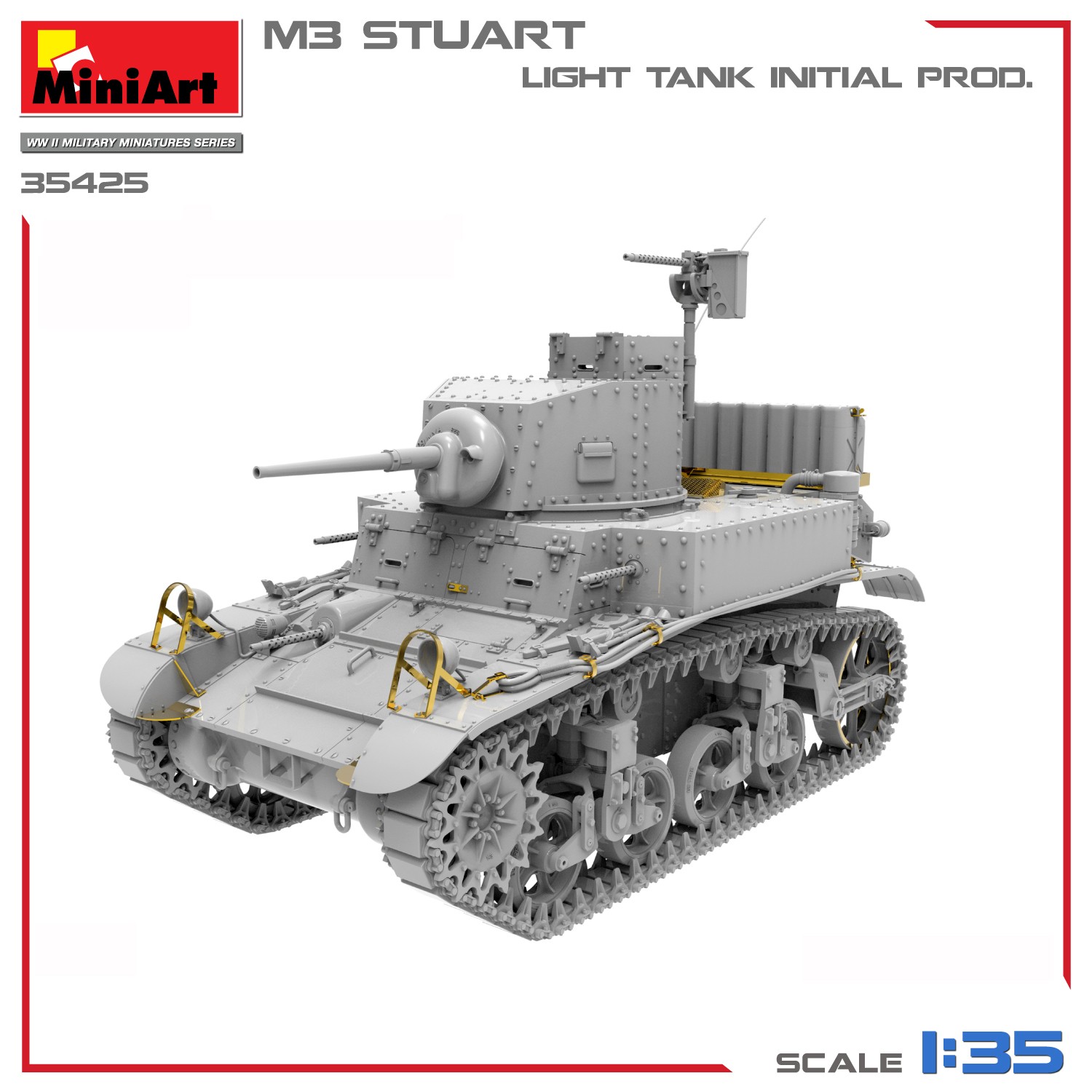 MiniArt 35425 1:35 1:35 M3 Stuart Hafif Tank. İlk Üretim