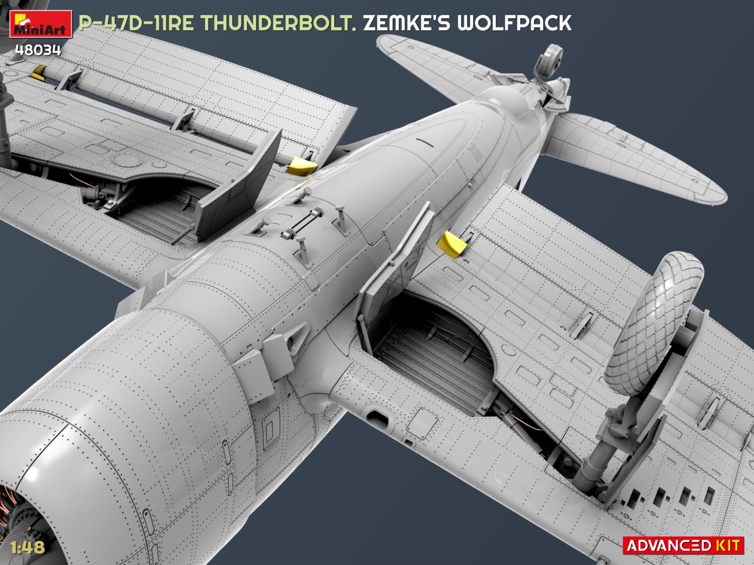 MiniArt 48034 1:48 P-47D-11RE Thunderbolt Maketi. Zemke's Wolfpack. Advanced Kit
