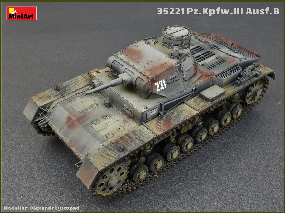 MiniArt 35221 1:35 Pz.Kpfw.3 Ausf.B. Mürettebat ile birlikte