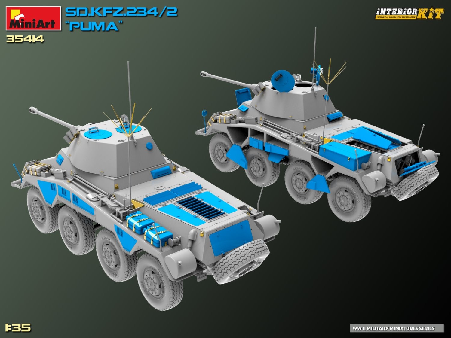 MiniArt 35414 1:35 Sd. Kfz. 234/2 Puma. Interior Kit
