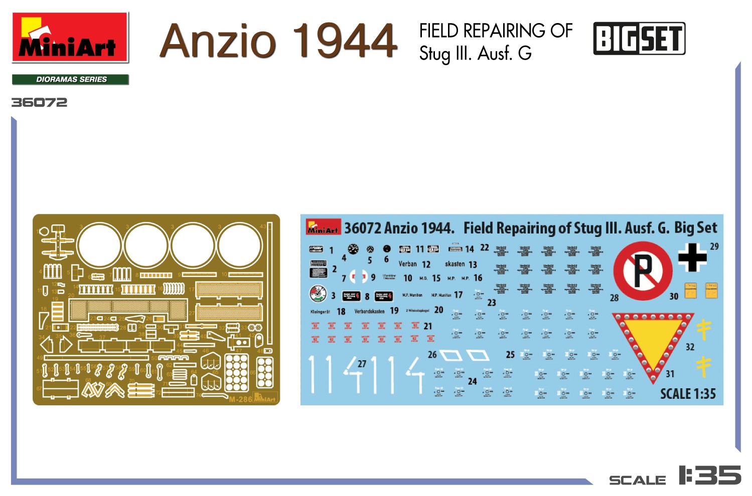 MiniArt 36072 1:35 Anzio 1944. Stug III. Ausf. G.'nin Saha Onarım Maketi BIG SET