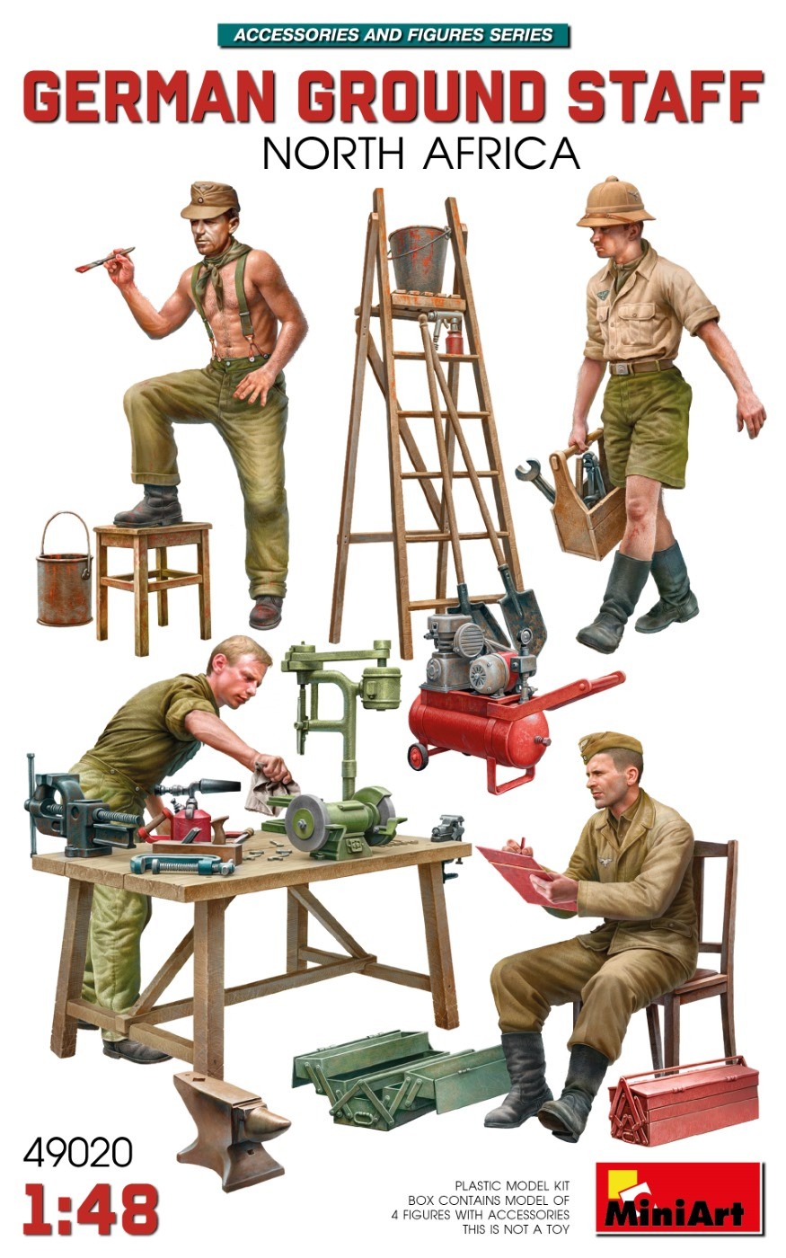 MiniArt 49020 1:48 Alman Yer Personeli ve Aksesuarları. Kuzey Afrika