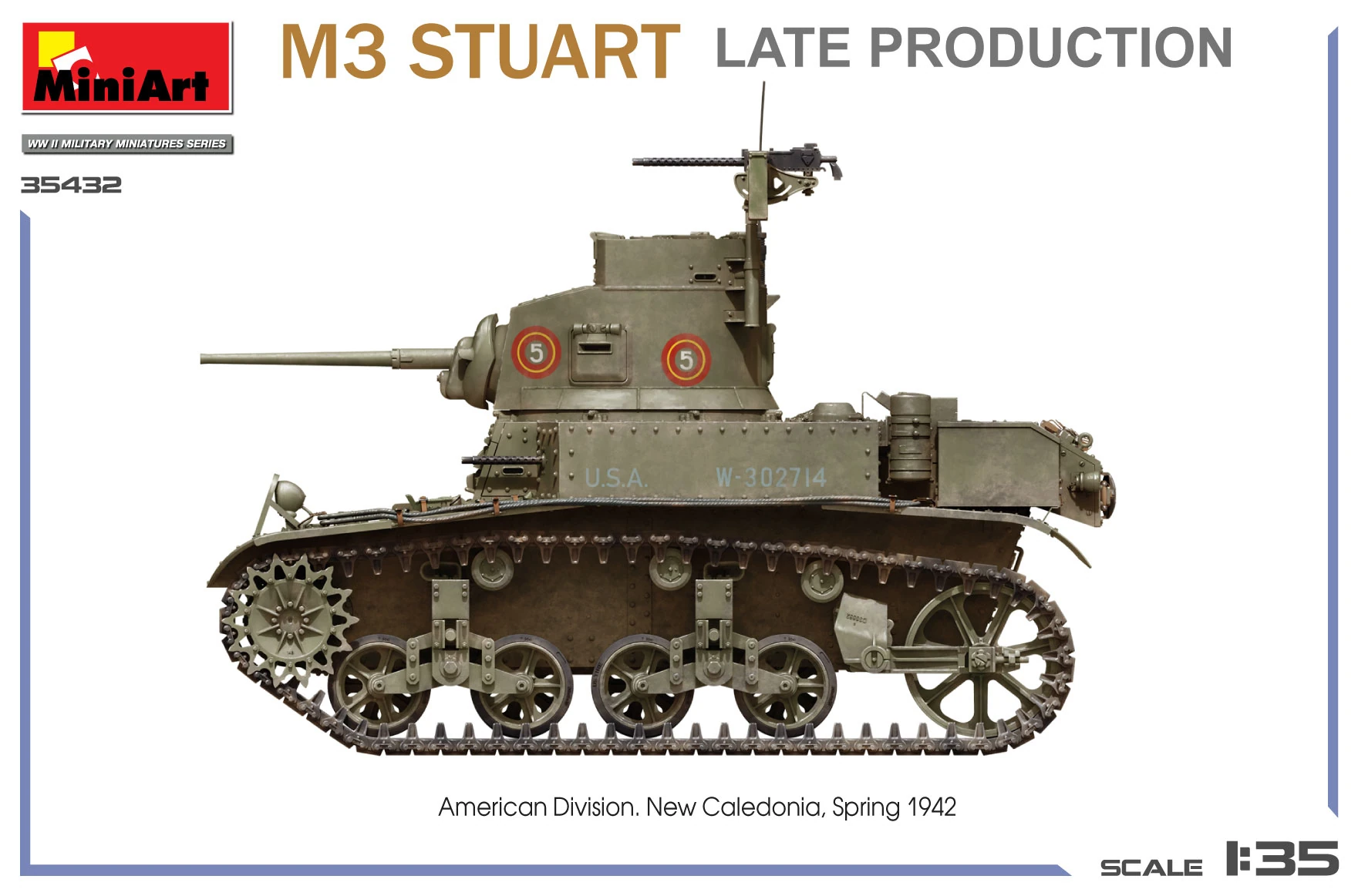 MiniArt 35432 1:35 M3 Stuart Hafif Tank Maketi. Late Prod.